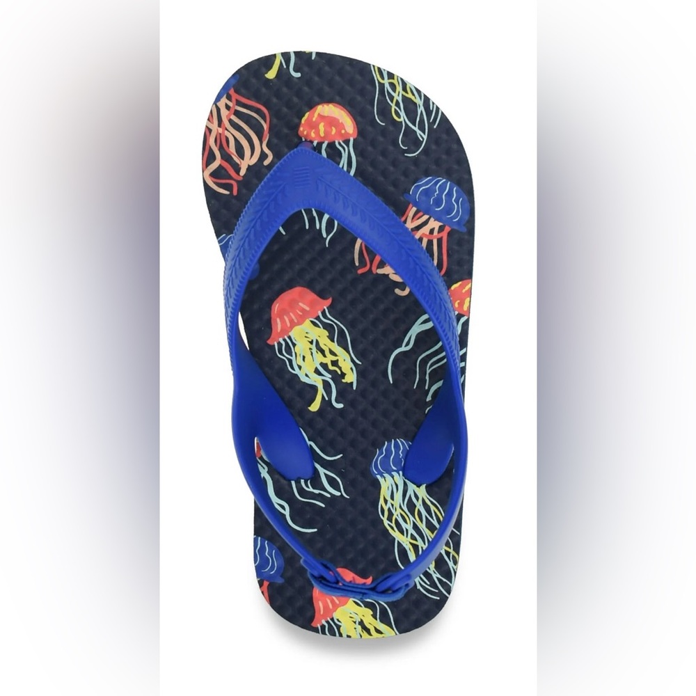 🔴 3/$12‎ Wonder Nation Navy Jellyfish Flip Flops! NWT! Size 11/12 Toddler!